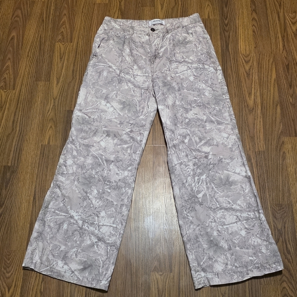 Ardene Camo Carpenter Pants Women's Small Wide Leg Baggy Y2K Tree Print